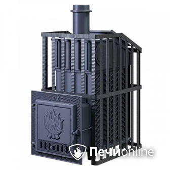 Дровяная банная печь Гефест Ураган-25 дверца без стекла сетка-каменка, ЗК  в Калуге